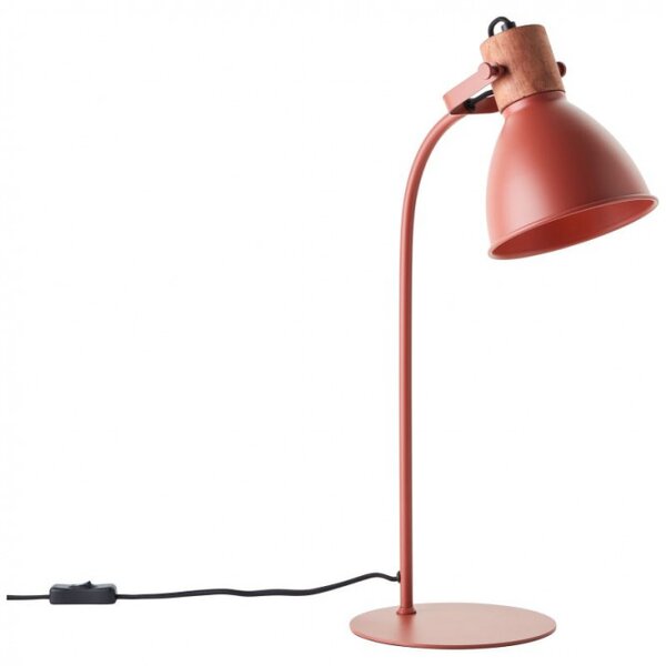 Brilliant 94555/01 Stolní lampa ERENA červená + dřevo