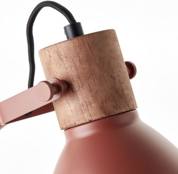Brilliant 94555/01 Stolní lampa ERENA červená + dřevo
