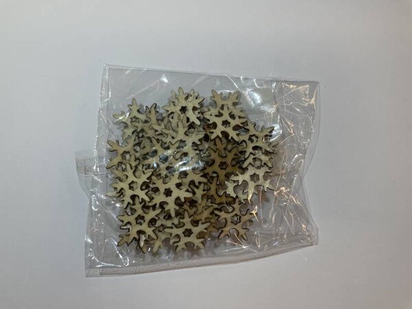 DECOLED Drobné dřevěné dekorace 2 cm, balení 50 ks
