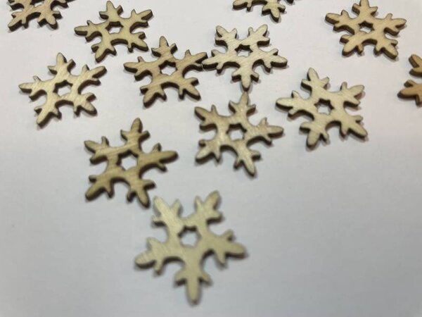 DECOLED Drobné dřevěné dekorace 2 cm, balení 50 ks