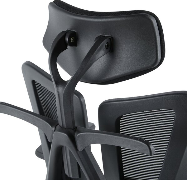 Kancelářská ergonomická židle MORA — síť / látka, černá