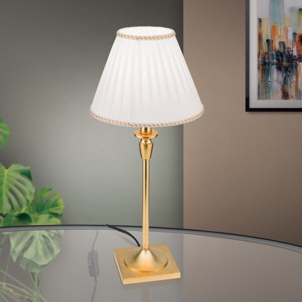 Orion LA 4-1049/1 - Stolní lampa FONSA 1xE27/60W/230V bílá/zlatá