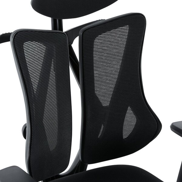 Kancelářská ergonomická židle MORA — síť / látka, černá