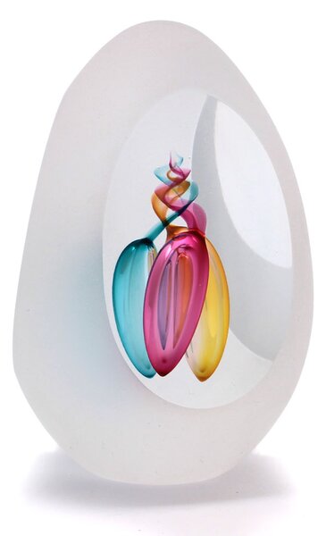 Artcristal Bohemia Broušené těžítko trojbrus - dekor 06 Barva: Růžová / Tyrkysová / Topaz, Výška: 7 cm