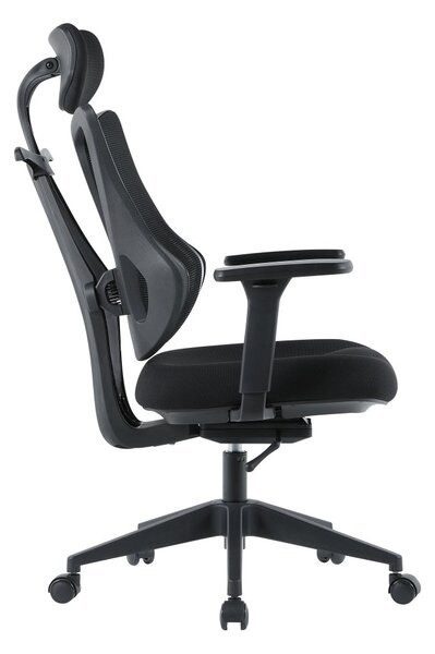 Kancelářská ergonomická židle MORA — síť / látka, černá
