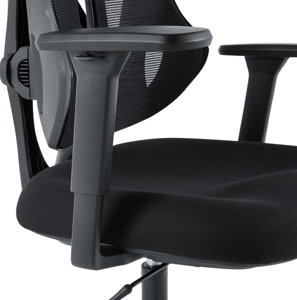 Kancelářská ergonomická židle MORA — síť / látka, černá