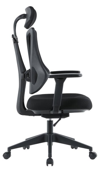 Kancelářská ergonomická židle MORA — síť / látka, černá