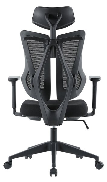 Kancelářská ergonomická židle MORA — síť / látka, černá