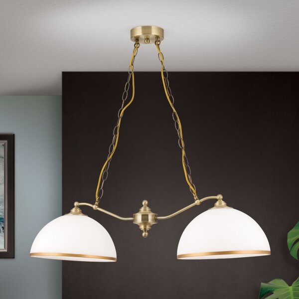 Orion HL 6-1810/2 - Lustr na řetězu OLD LAMP 2xE27/40W/230V bílá/mosaz