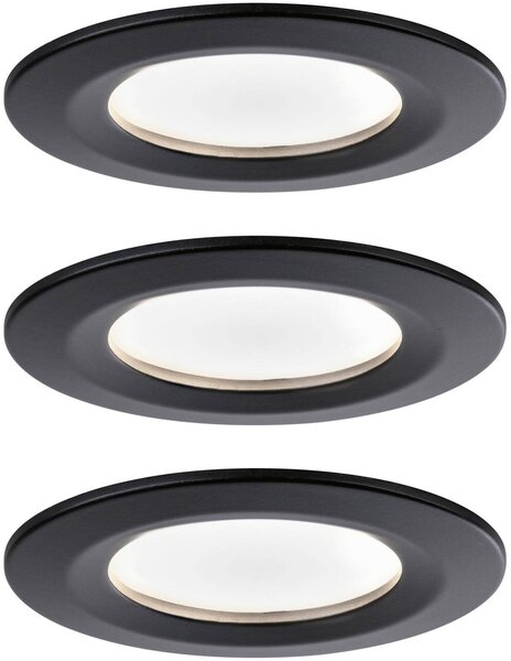 Paulmann 94473 LED vestavné svítidlo, LED, 18 W, černá (matná), sada 3 ks