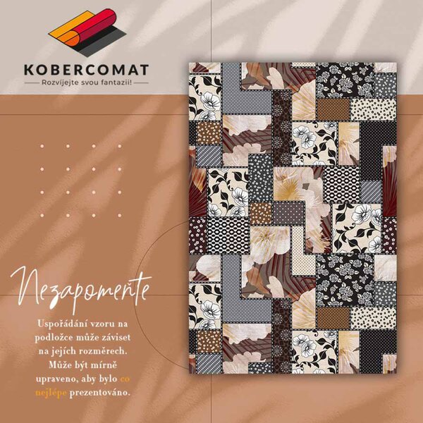 Vinylový koberec pro domácnost Květinová koláž