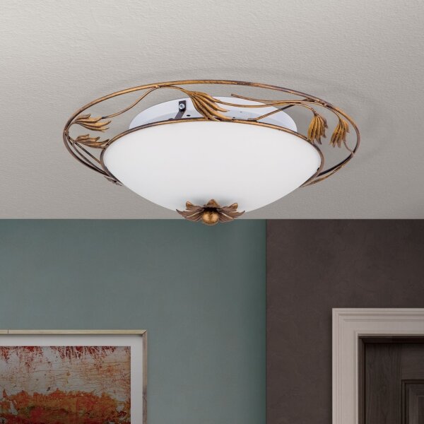Orion DL 7-509/40 - Stropní svítidlo FLEUR 2xE27/60W/230V pr. 40 cm bronz
