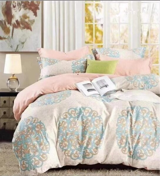 Bavlissimo 7-dílné povlečení bavlna ornament béžová 140x200 na dvě postele