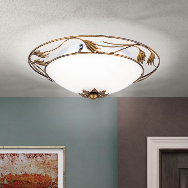 Orion DL 7-509/40 - Stropní svítidlo FLEUR 2xE27/60W/230V pr. 40 cm bronz