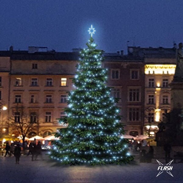 LED světelná sada na stromy vysoké 9-11 m, ledová bílá s Flash