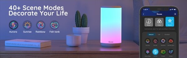Govee - LED RGBIC Stmívatelná stolní lampa AURA 2 2200-6500K Wi-Fi Matter