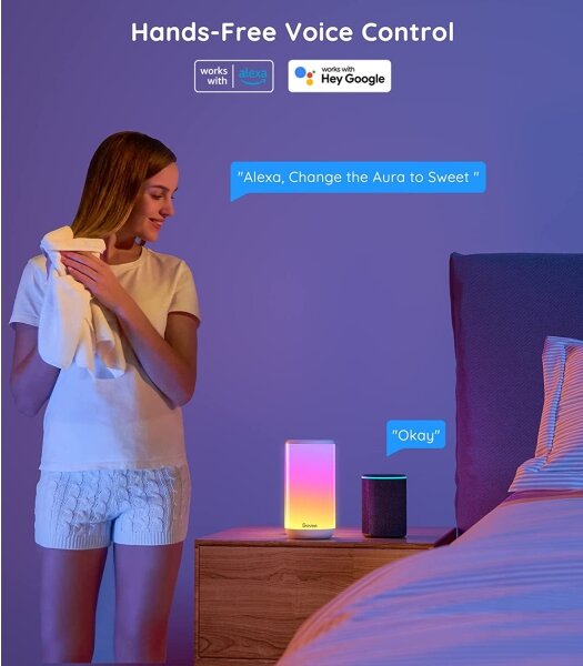 Govee - LED RGBIC Stmívatelná stolní lampa AURA 2 2200-6500K Wi-Fi Matter