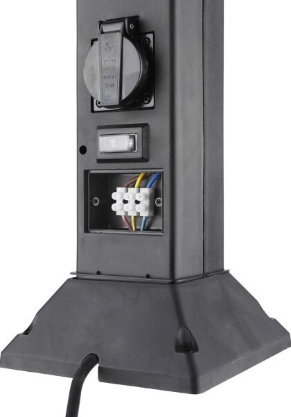 Solight PG05 - Venkovní lampa se 2 zásuvkami 1xE14/15W/230V IP44 černá