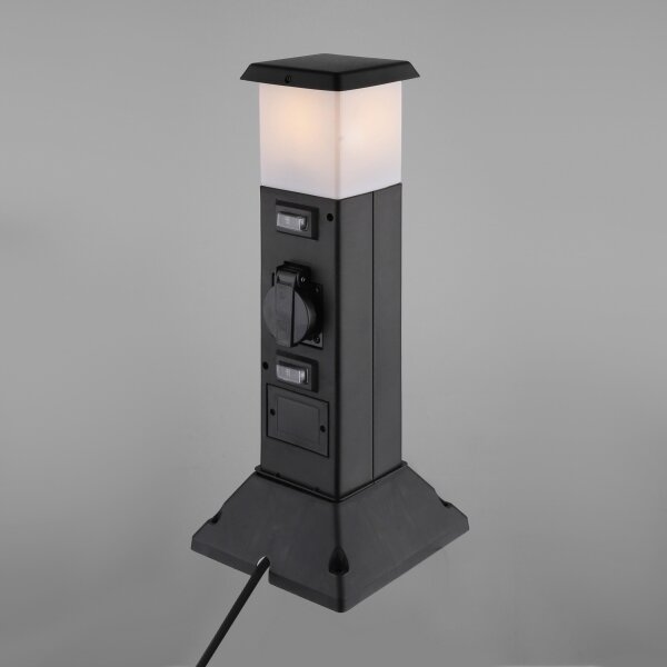 Solight PG05 - Venkovní lampa se 2 zásuvkami 1xE14/15W/230V IP44 černá