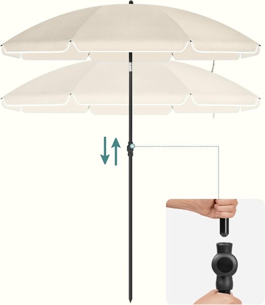 SONGMICS Zahradní slunečník s ochranným obalem UNTRA 160 cm béžový