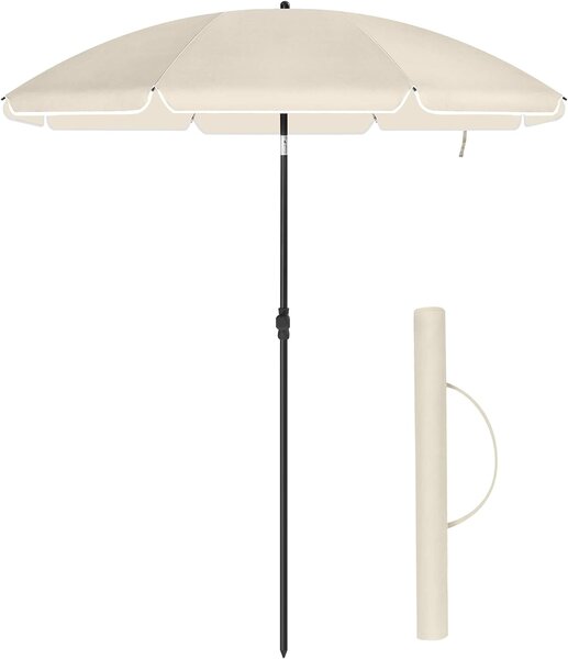 SONGMICS Zahradní slunečník s ochranným obalem UNTRA 160 cm béžový