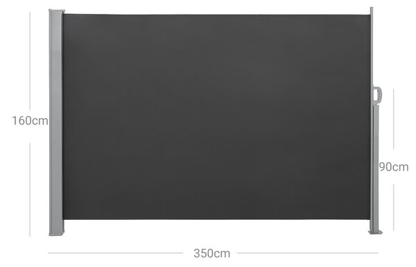 SONGMICS Boční markýza zatahovací tmavě šedá 160x350 cm
