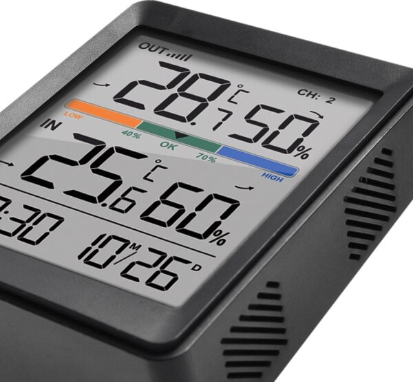 Solight TE45 - Meteostanice s budíkem 2xAAA černá