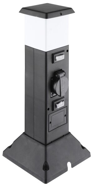 Solight PG05 - Venkovní lampa se 2 zásuvkami 1xE14/15W/230V IP44 černá