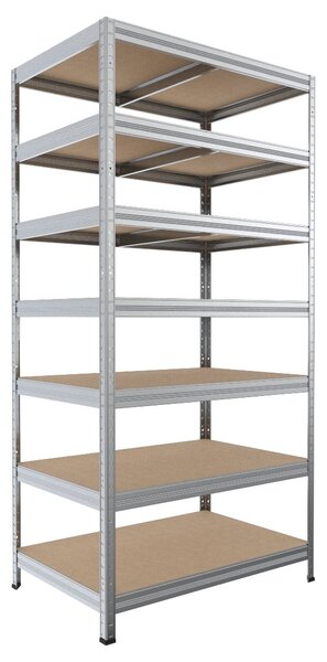 Regál na šanony Biedrax 35 x 90 x 270 cm, pozink, 7 polic MDF, nosnost 200 kg na polici