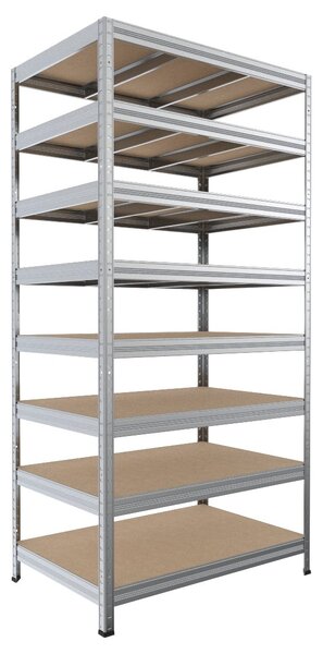 Regál do technické místnosti Biedrax 35 x 75 x 210 cm, pozink, 8 polic MDF, nosnost 300 kg na polici