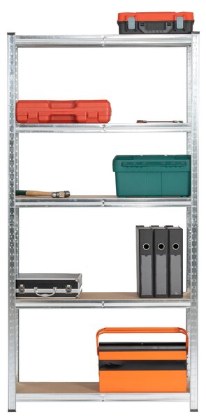 Ak furniture Kovový regál REGMET 90x30x180 cm stříbrný