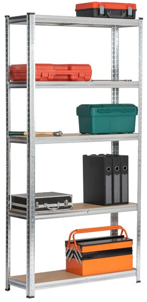 Ak furniture Kovový regál REGMET 90x30x180 cm stříbrný