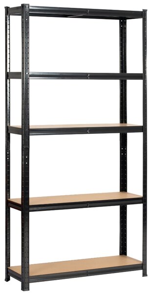 Ak furniture Kovový regál REGMET 90x30x180 cm černý