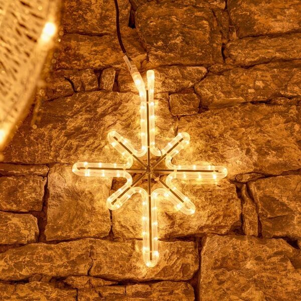 DECOLED Easy Fix 2D LED světelná hvězda Polaris I., 47 × 55 cm, teple bílá, závěsná, hliník