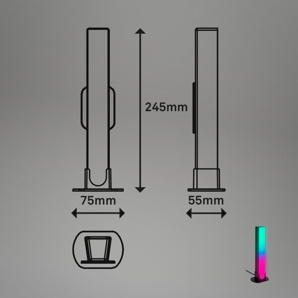 Brilo - SADA 2x LED RGBIC Stm. stolní lampa LED/12W/230V 3000-6500K Wi-Fi Tuya