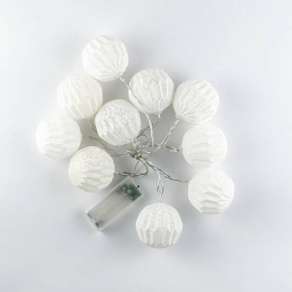 DECOLED LED světýlka na baterie, lampiony, 1,8 m, teple bílá, 10 diod, čirý kabel, IP20 interiér, 2 × AA