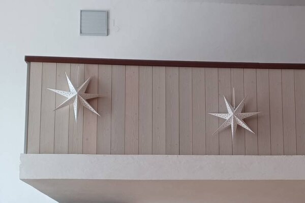 DECOLED LED svítící papírová hvězda do okna 60 cm, na baterie AA