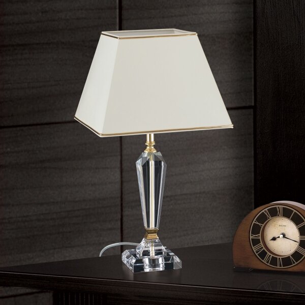 Orion LA 4-1201 - Křišťálová stolní lampa VERONIQUE 1xE27/60W/230V krémová/čirá