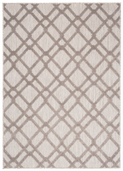 Makro Abra Kusový sisalový koberec PATIO ED14B Geometrický šedý Rozměr: 80x150 cm