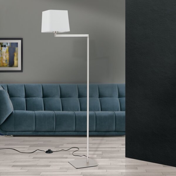Orion Stl 12-1187/1 - Stojací lampa CARLTON 1xE27/40W/230V bílá/matný chrom