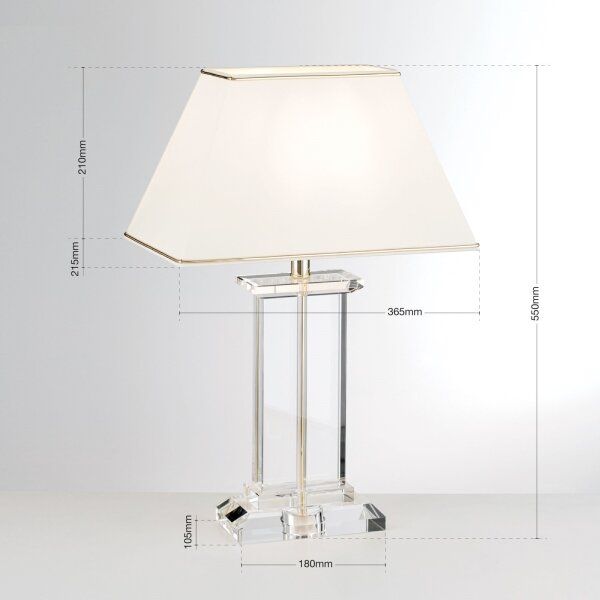 Orion LA 4-1202 - Křišťálová stolní lampa VERONIQUE 1xE27/60W/230V krémová/čirá
