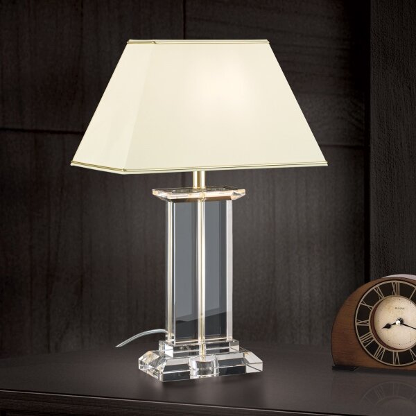 Orion LA 4-1202 - Křišťálová stolní lampa VERONIQUE 1xE27/60W/230V krémová/čirá