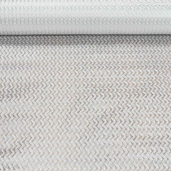 Ubrus PVC vánoční, 23512 STRI krajkový vzor, stříbrné lístky na bílé, š.140cm (metráž)