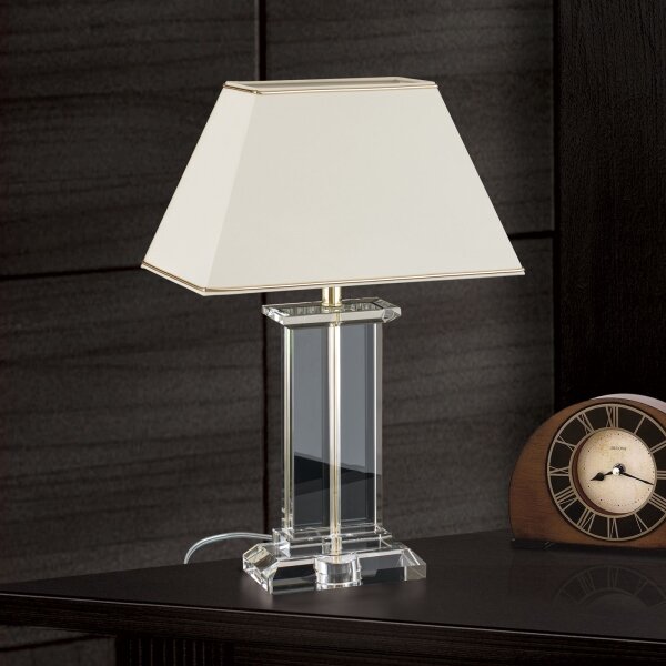 Orion LA 4-1202 - Křišťálová stolní lampa VERONIQUE 1xE27/60W/230V krémová/čirá