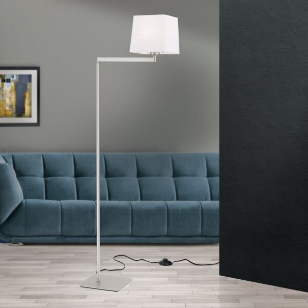 Orion Stl 12-1187/1 - Stojací lampa CARLTON 1xE27/40W/230V bílá/matný chrom