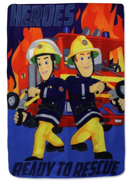 Dětská fleecová deka Požárník Sam - Hasič Sam - Fireman Sam - motiv Heroes - 100 x 140 cm