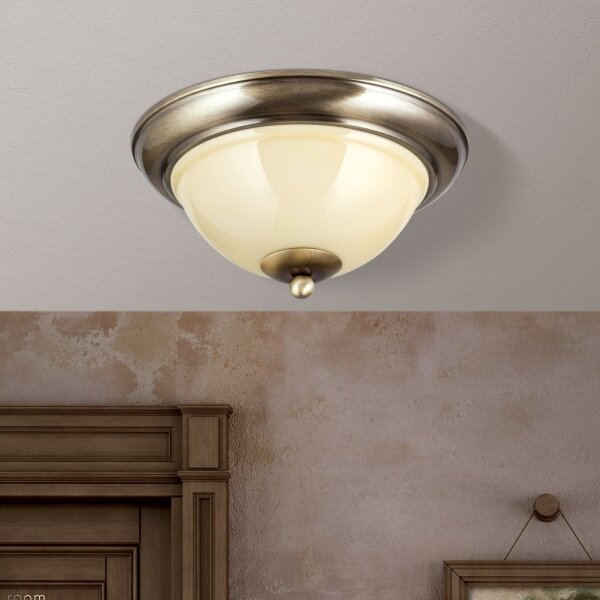 Orion DL 7-675/27-Stropní svítidlo AUSTRIAN OLD LAMP 2xE27/60W/230V bronz/béžová