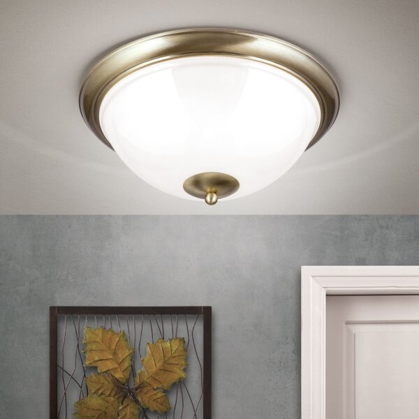 Orion DL 7-677/50 - Stropní svítidlo AUSTRIAN OLD LAMP 3xE27/60W/230V bronz/bílá