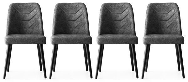 Kalune Design Sada 4 ks jídelních židlí Dallas z masivu antracitově šedá