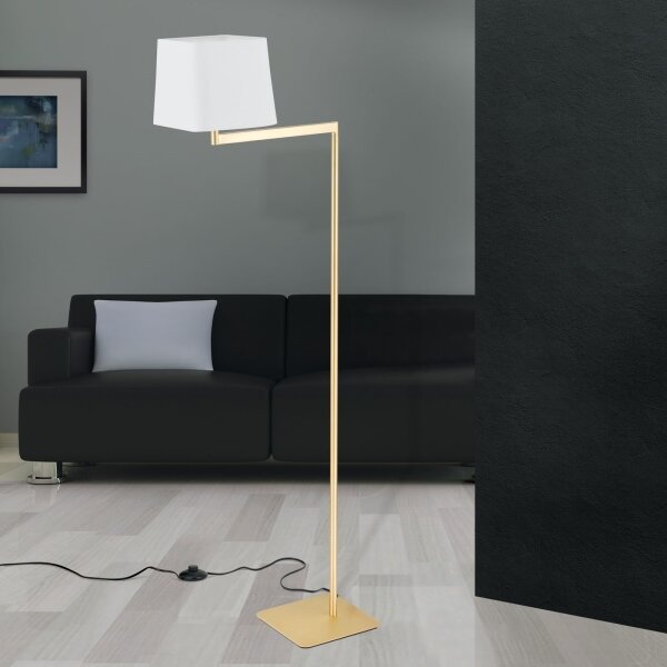 Orion Stl 12-1187/1 - Stojací lampa CARLTON 1xE27/40W/230V bílá/zlatá